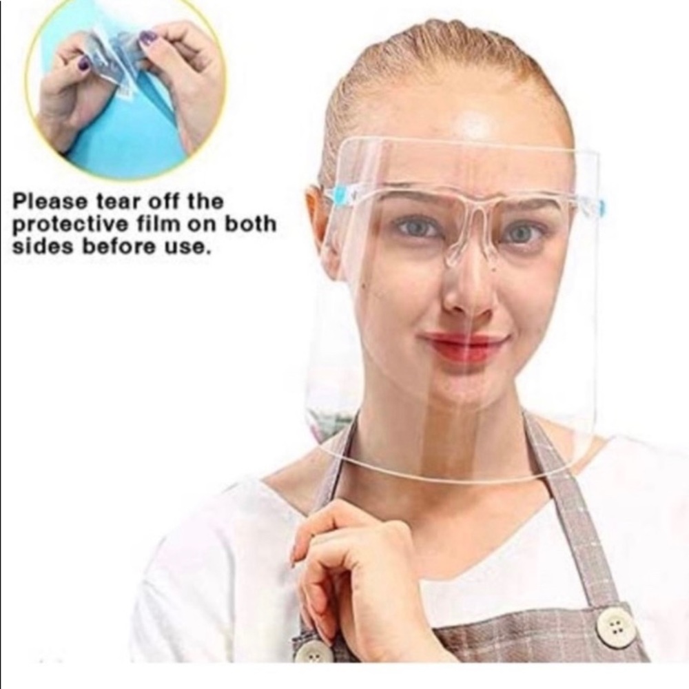 5 SETS OF CLEAR FACE SHIELDS